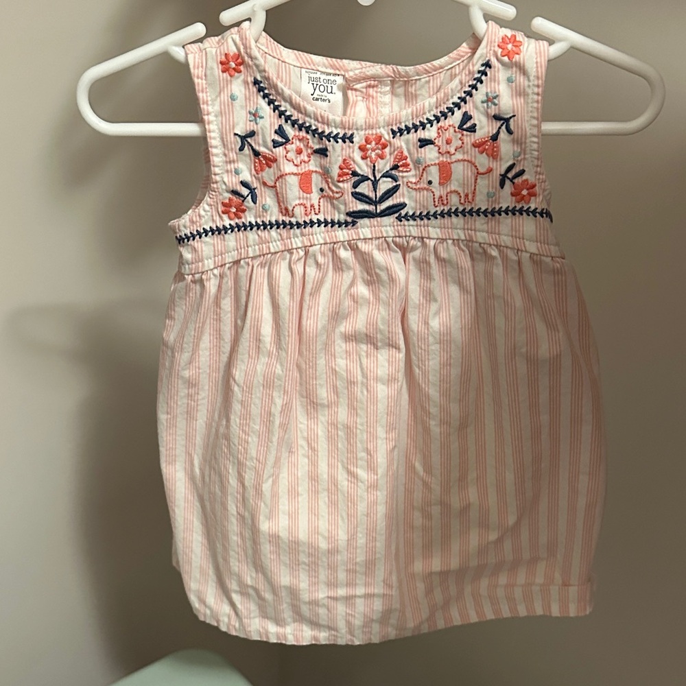 Charming Pink Striped Kids Dress with Embroidery